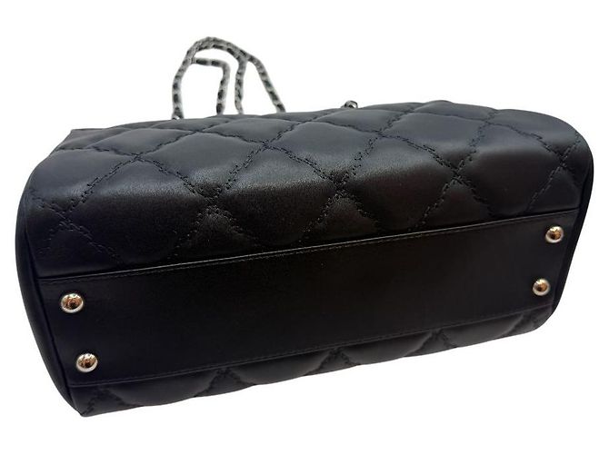 Chanel Borsa a tracolla Season Lambskin Hampton Stitch Nera Nero - vista 5