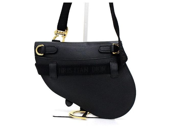 Dior Borsello da cintura e a tracolla Saddle Pouch in pelle nera Nero - vista 4