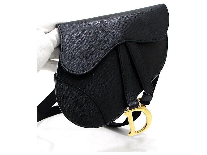 Dior Borsello da cintura e a tracolla Saddle Pouch in pelle nera Nero - vista 8