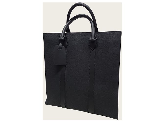 Louis Vuitton Black Taurillon Leather Sac Plat Tote Shoulder Bag - view 2