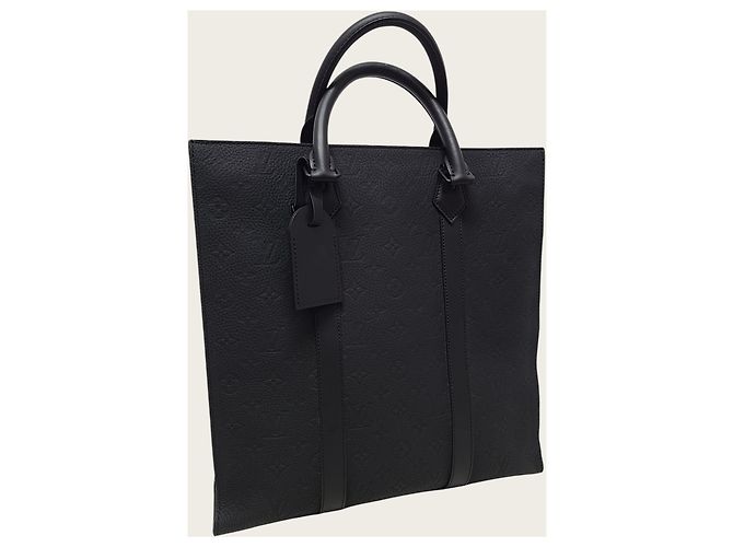 Louis Vuitton Black Taurillon Leather Sac Plat Tote Shoulder Bag - view 3