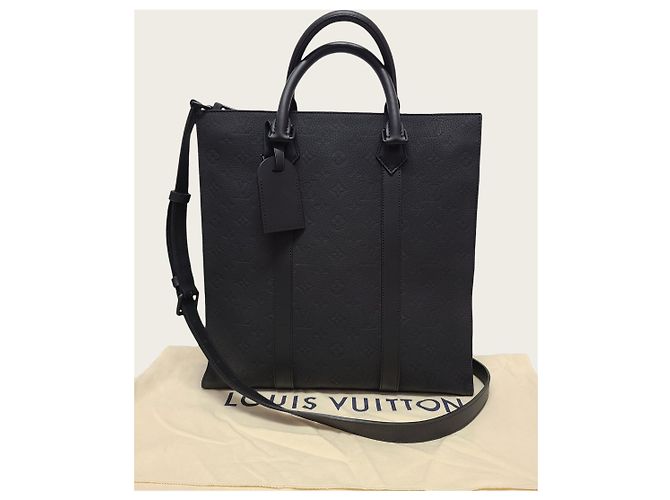 Louis Vuitton Black Taurillon Leather Sac Plat Tote Shoulder Bag - view 7