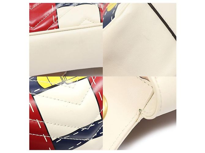 Gucci Borsa a tracolla Medium Chain GG Marmont in matelassé chevron bianco trompe-l'œil - vista 6
