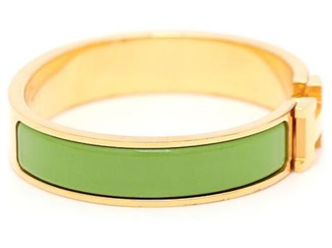 Hermès Bracciale Click H PM Verde Oro - vista 2