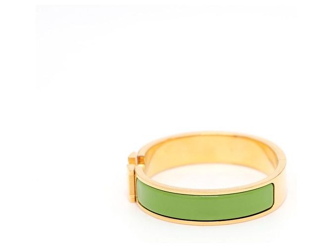 Hermès Bracciale Click H PM Verde Oro - vista 3