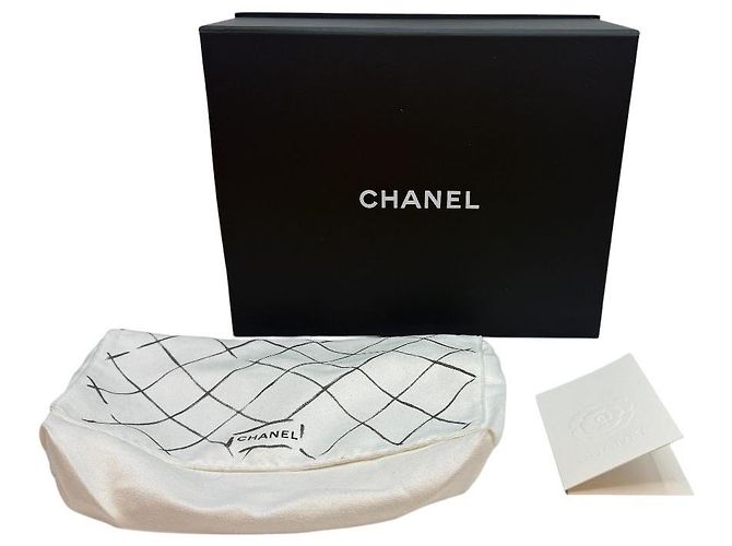 Chanel Borsa a tracolla Classic Medium Flap in Caviar Argento Nero - vista 9