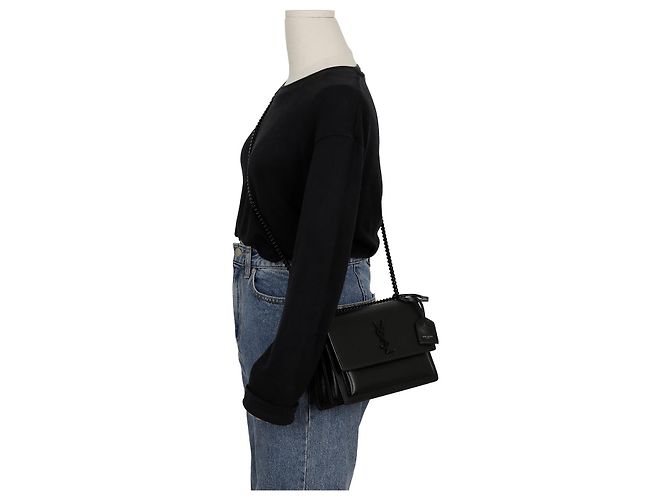 Saint Laurent Medium Sunset Schultertasche Monogram Schwarz - Ansicht 11