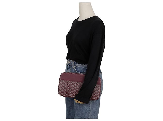 Goyard Pouch porta documenti con zip Opera Burgundy Rosso - vista 12