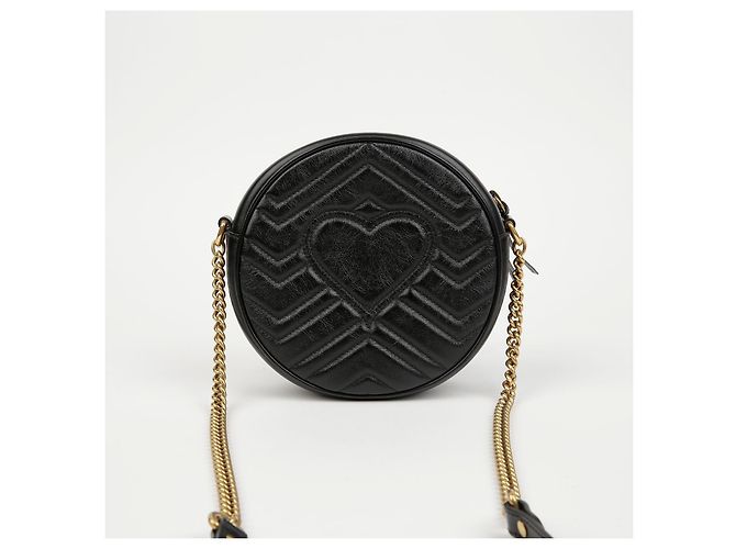 Gucci Mini Borsa a Tracolla Rotonda Nera Nero - vista 4