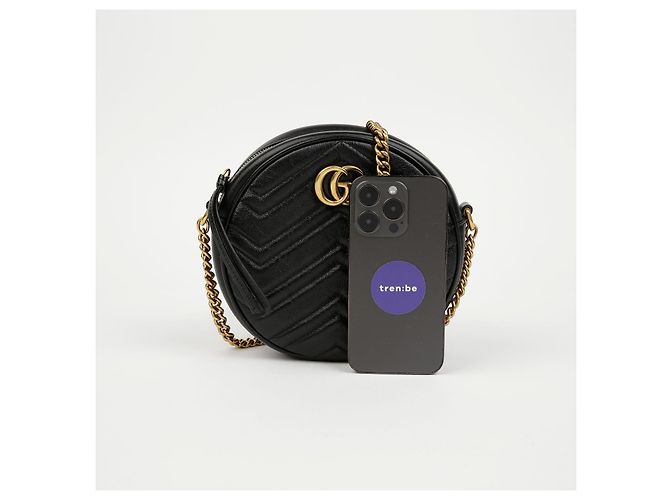 Gucci Mini Borsa a Tracolla Rotonda Nera Nero - vista 7