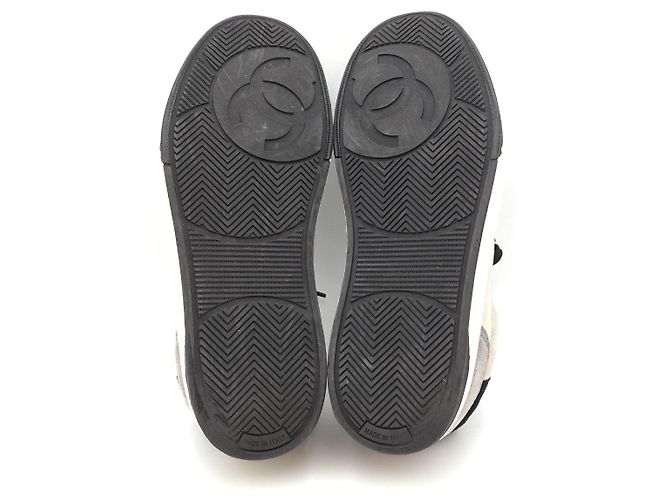 Chanel Sneakers Lettering Gray Black Marrone - vista 19
