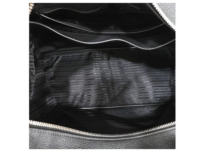 Prada Borsa Tote da Viaggio in Pelle Grana Nero - vista 8