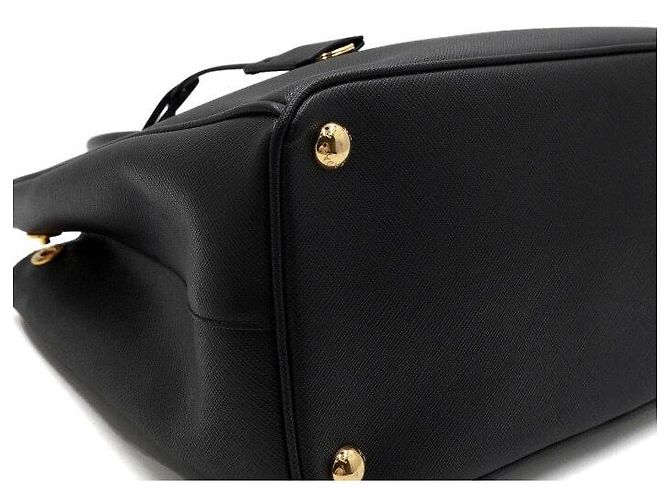 Prada Borsa Tote e Borsa a Tracolla Galleria Saffiano Lux Black con Doppia Cerniera Nero - vista 7