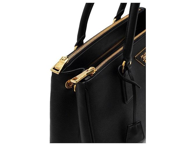 Prada Borsa Tote e Borsa a Tracolla Galleria Saffiano Lux Black con Doppia Cerniera Nero - vista 8