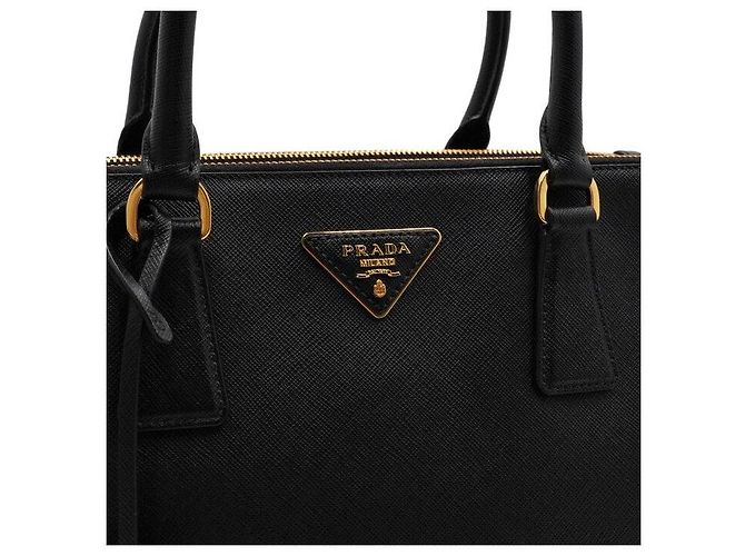 Prada Borsa Tote e Borsa a Tracolla Galleria Saffiano Lux Black con Doppia Cerniera Nero - vista 9