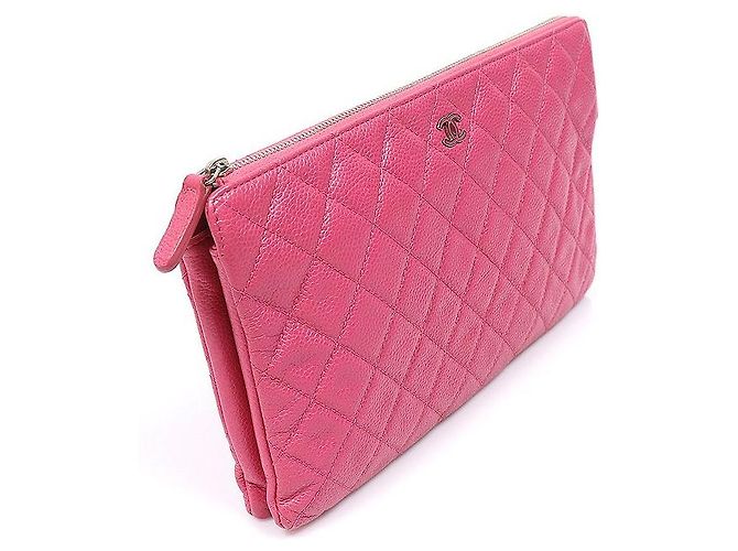 Chanel Clutch Large Timeless Classic ZIP in Caviar Rosa - vista 2