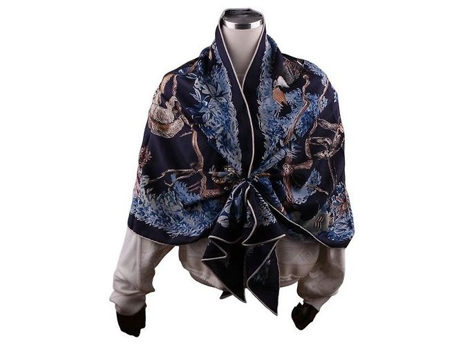 Hermès Lenço Triângulo Equateur Azul - vista 11
