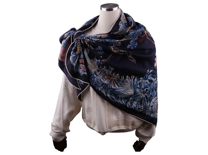 Hermès Lenço Triângulo Equateur Azul - vista 12