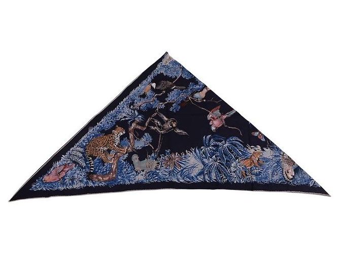Hermès Lenço Triângulo Equateur Azul - vista 7