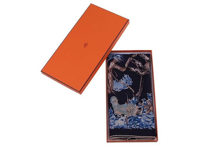 Hermès Lenço Triângulo Equateur Azul - vista 9