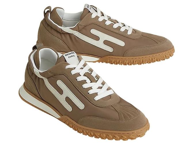Hermès Jet Sneaker Taupe Blanc Braun - Ansicht 2