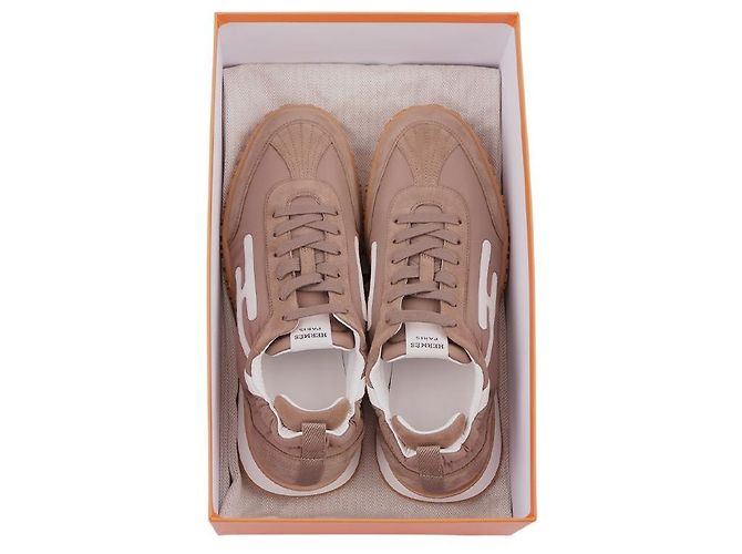 Hermès Jet Sneaker Taupe Blanc Braun - Ansicht 8