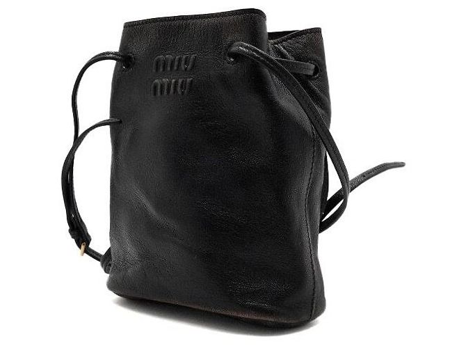 Miu Miu Borsa a tracolla e borsa a spalla in pelle Napa invecchiata marrone - vista 2