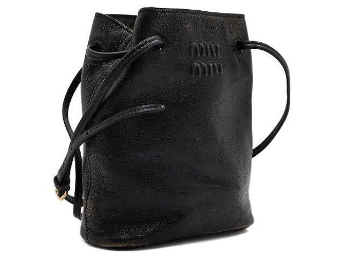 Miu Miu Borsa a tracolla e borsa a spalla in pelle Napa invecchiata marrone - vista 3