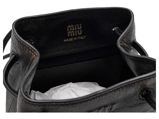 Miu Miu Borsa a tracolla e borsa a spalla in pelle Napa invecchiata marrone - vista 6