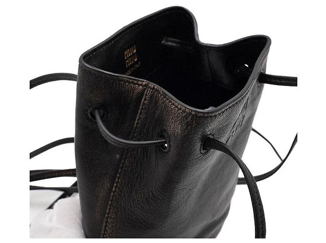 Miu Miu Borsa a tracolla e borsa a spalla in pelle Napa invecchiata marrone - vista 7