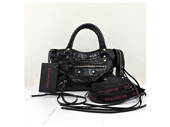 Balenciaga Classic Mini City Motorbag Black Nero - vista 16