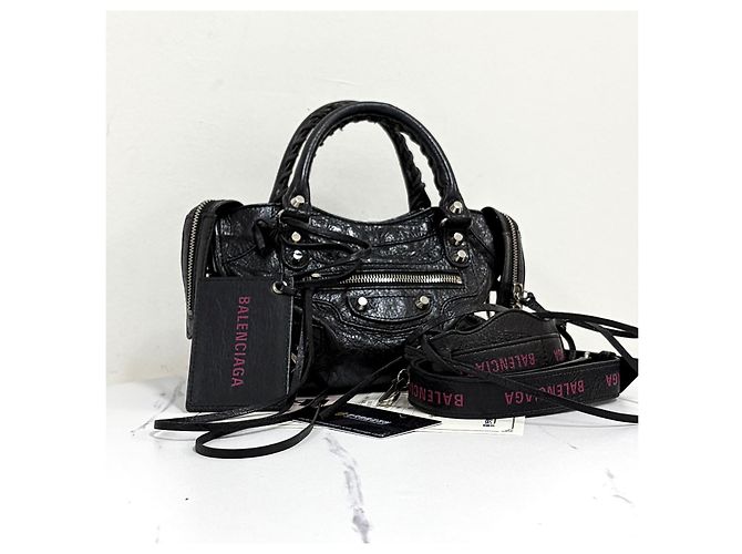 Balenciaga Classic Mini City Motorbag Black Nero - vista 5