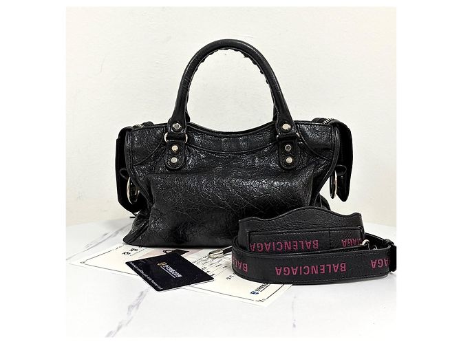 Balenciaga Classic Mini City Motorbag Black Nero - vista 6