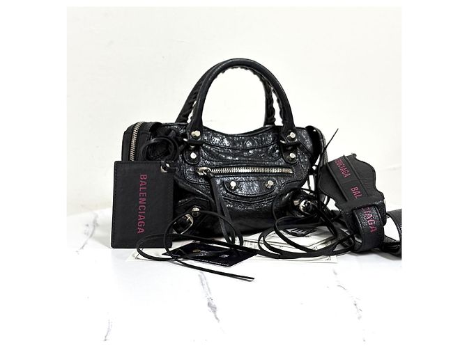 Balenciaga Classic Mini City Motorbag Black Nero - vista 7