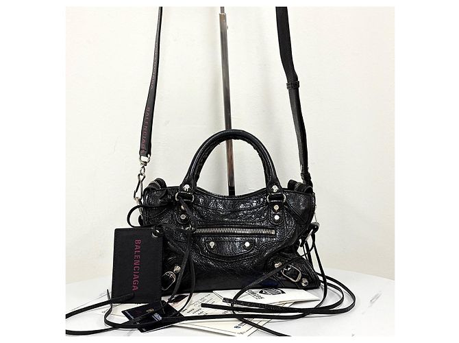 Balenciaga Classic Mini City Motorbag Black Nero - vista 8