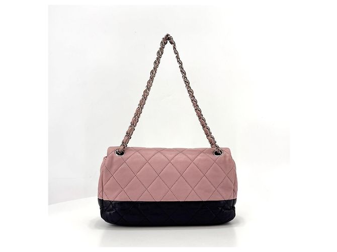 Chanel Borsa a tracolla con patta, logo argento e doppia catena Nero - vista 20