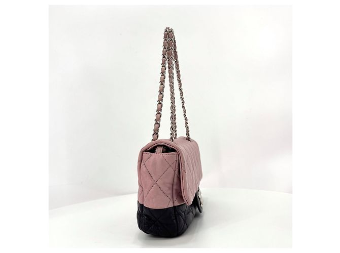 Chanel Borsa a tracolla con patta, logo argento e doppia catena Nero - vista 25