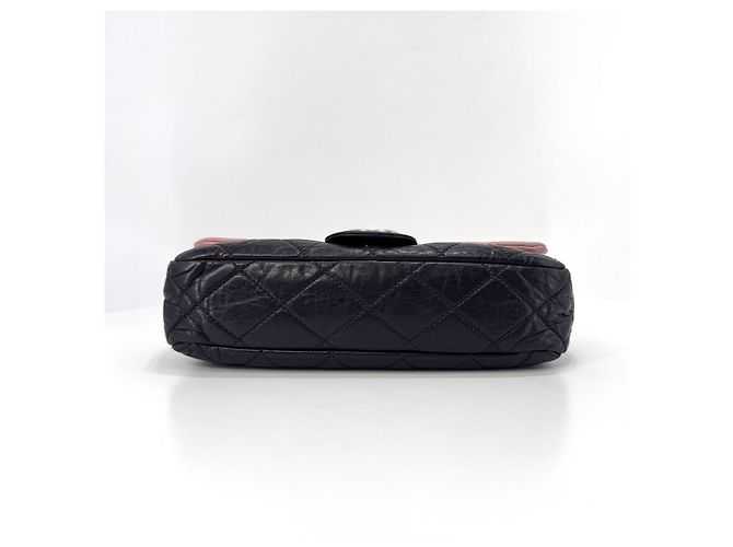 Chanel Borsa a tracolla con patta, logo argento e doppia catena Nero - vista 28