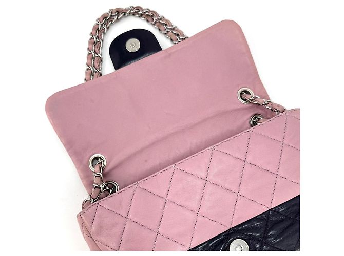 Chanel Borsa a tracolla con patta, logo argento e doppia catena Nero - vista 33