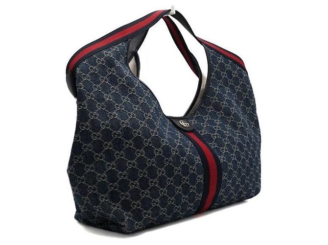 Gucci Bolso Tote Giglio Large de lona denim Blue GG Azul - vista 3