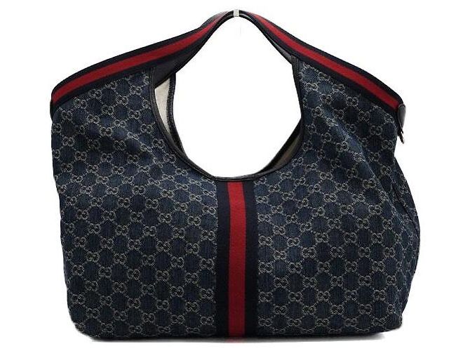 Gucci Bolso Tote Giglio Large de lona denim Blue GG Azul - vista 4