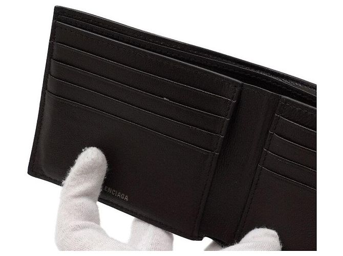 Balenciaga Brown Old Leather Supervised Square Folded Men's Wallet - view 8