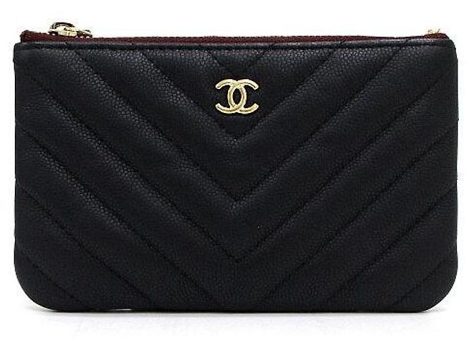 Chanel Mini Pochette Caviar Chevron Nero - vista 2