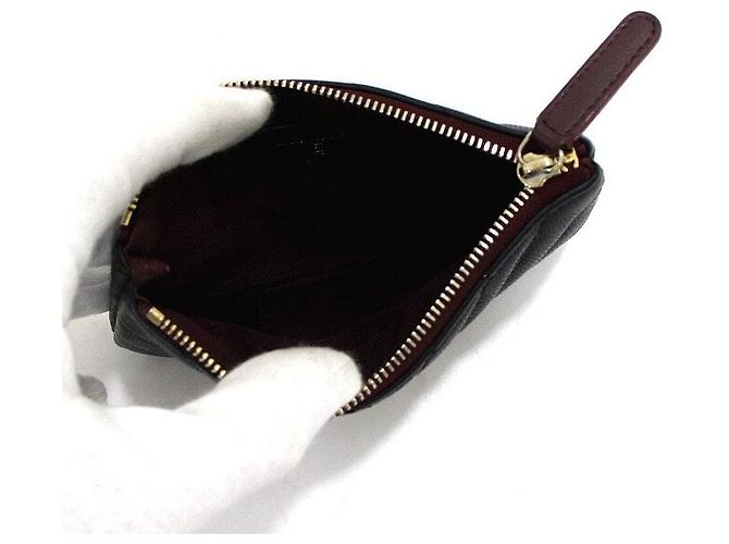 Chanel Mini Pochette Caviar Chevron Nero - vista 6