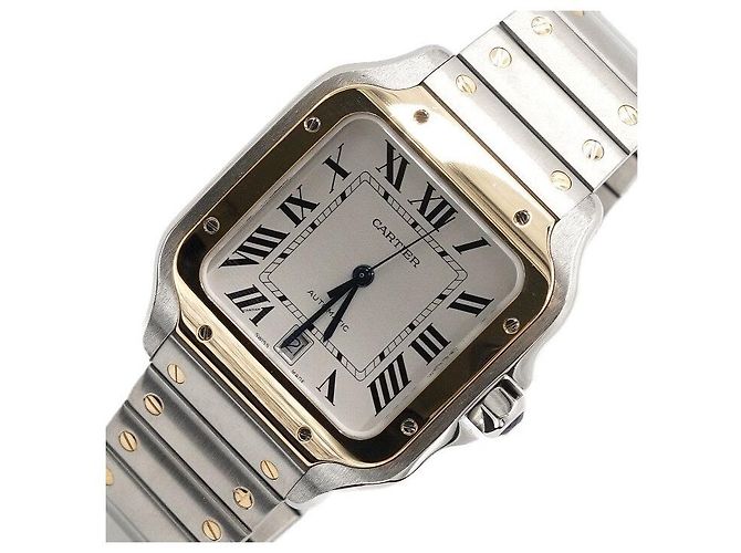 Cartier Orologio automatico da uomo Santos Large in combinazione oro giallo - vista 2