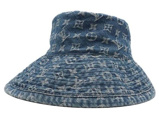 Louis Vuitton Sombrero bucket unisex de denim azul - vista 2