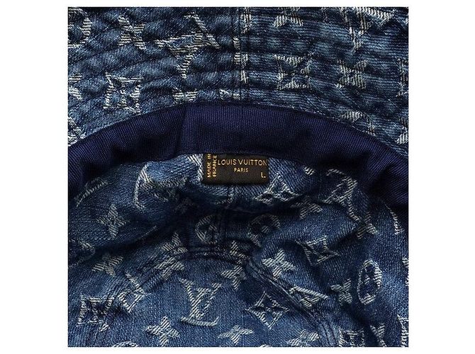 Louis Vuitton Sombrero bucket unisex de denim azul - vista 4
