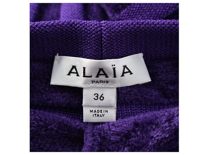 Alaïa Set aus violettem Strick-Oberteil und Rock Lila - Ansicht 10