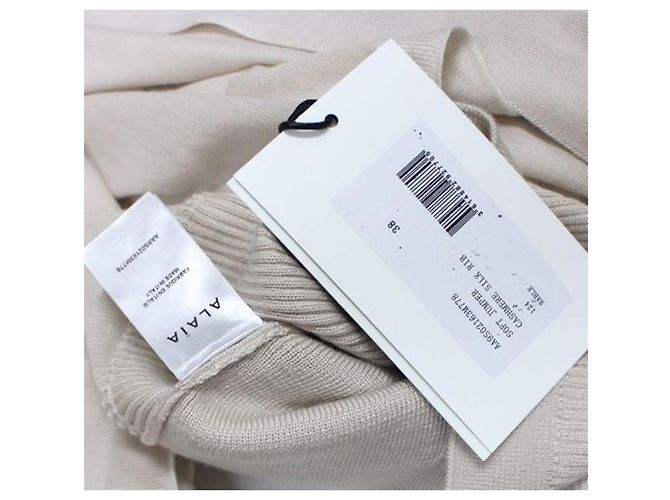 Alaïa Mono de seda y cashmere beige - vista 5