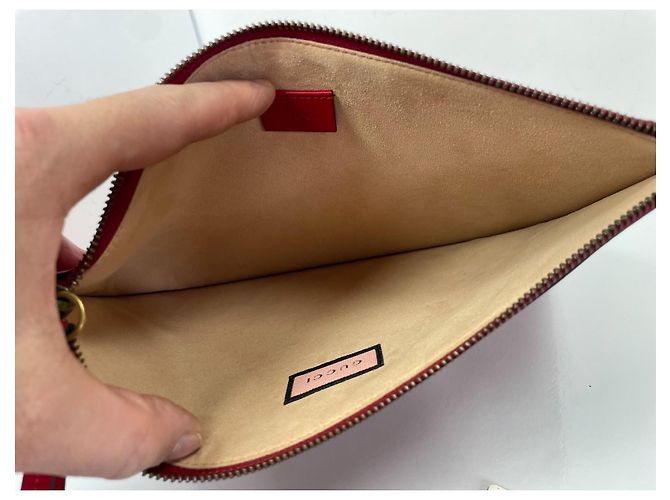 Gucci Pochette Diamond GO in pelle rossa Rosso - vista 6
